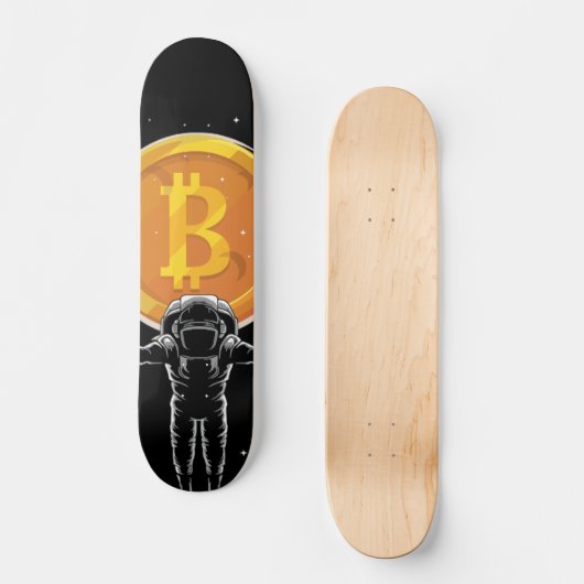 Bitcoin Astronaut zum Mond - Bitcoin Crypto Skateboard (Vorderseite)