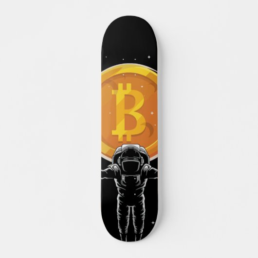 Bitcoin Astronaut zum Mond - Bitcoin Crypto Skateboard (Vorne)