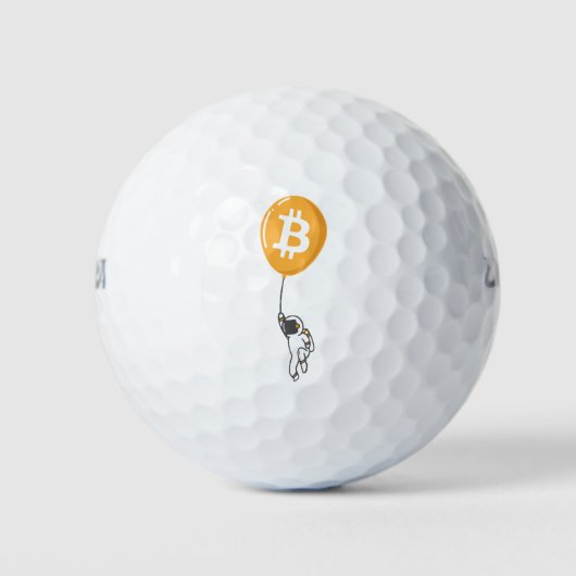 Bitcoin Astronaut zum Mond - Btc Crypto Golfball (Vorderseite)