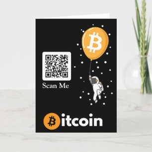 Bitcoin Astronaut zum Mond - Btc Qr Code Crypto Dankeskarte