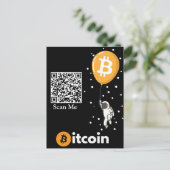Bitcoin Astronaut zum Mond - Btc Qr Code Crypto Postkarte (Stehend Vorderseite)