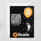 Bitcoin Astronaut zum Mond - Btc Qr Code Crypto Postkarte (Vorne/Hinten)