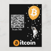 Bitcoin Astronaut zum Mond - Btc Qr Code Crypto Postkarte (Vorderseite)
