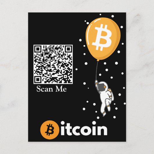 Bitcoin Astronaut zum Mond - Btc Qr Code Crypto Postkarte (Vorderseite)