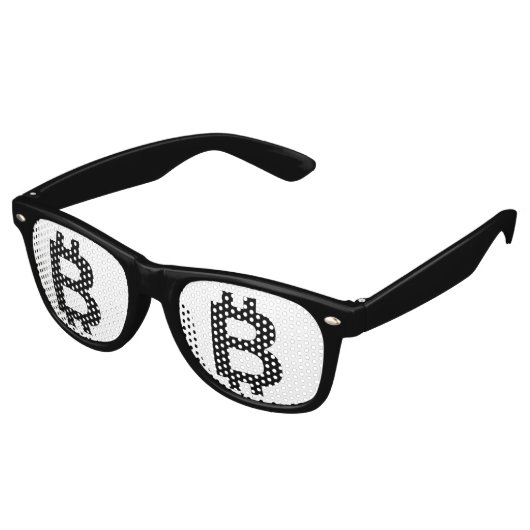 Bitcoin B Bold Party Retro Sonnenbrille (Schrägansicht)