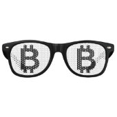 Bitcoin B Bold Party Retro Sonnenbrille (Vorderseite)