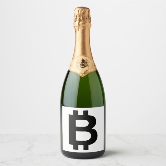 Bitcoin B Bold Sparkling Wine Label Schaumweinetikett (Vorderseite)
