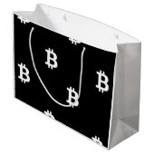 Bitcoin B Cool große Geschenktasche Geschenktüte (Rückseite Schrägansicht)