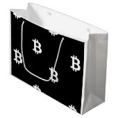 Bitcoin B Cool große Geschenktasche Geschenktüte (Vorderseite Schrägansicht)