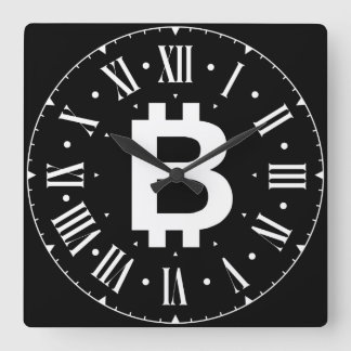 Bitcoin B Cool Roman Numeral Wall Clock Quadratische Wanduhr