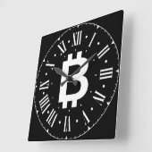 Bitcoin B Cool Roman Numeral Wall Clock Quadratische Wanduhr (Winkel)