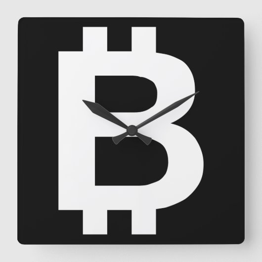 Bitcoin B Coole Wall-Uhr Quadratische Wanduhr (Vorderseite)