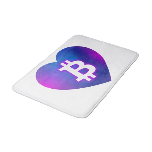 Bitcoin B im Herzen Badematte (Schrägansicht)