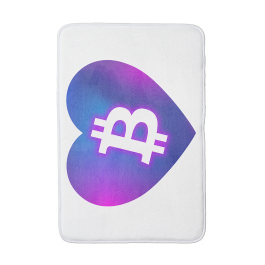 Bitcoin B im Herzen Badematte (Vorderseite Vertikal)