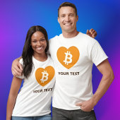 Bitcoin B in Orange Heart T - Shirt