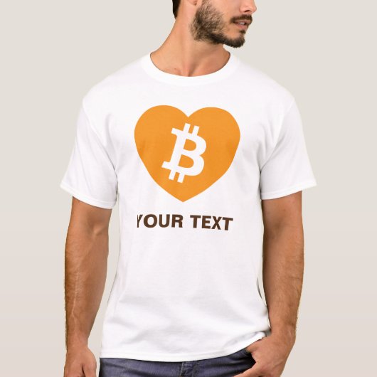 Bitcoin B in Orange Heart T - Shirt (Vorderseite)