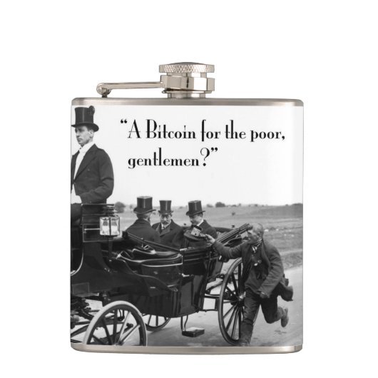 Bitcoin Beggar Flachmann (Vorderseite)