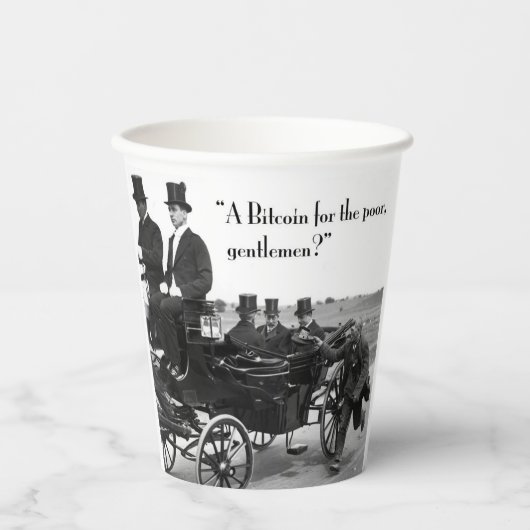 Bitcoin Beggar Pappbecher (Vorderseite)