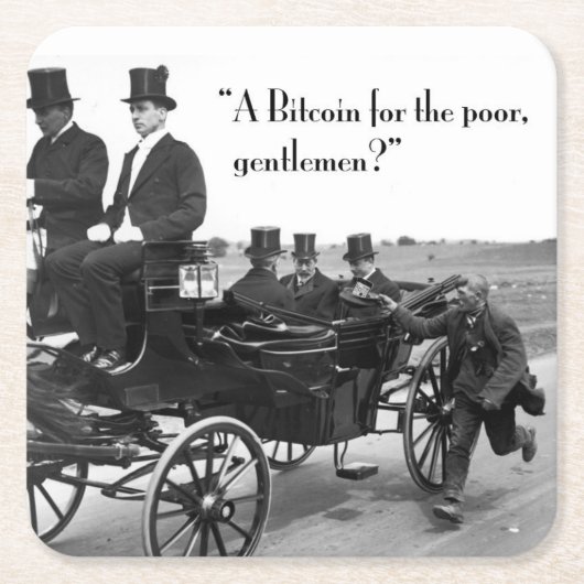 Bitcoin Beggar Rechteckiger Pappuntersetzer (Vorderseite)