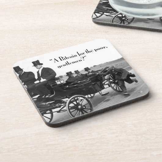 Bitcoin Beggar Untersetzer (Linke Seite)