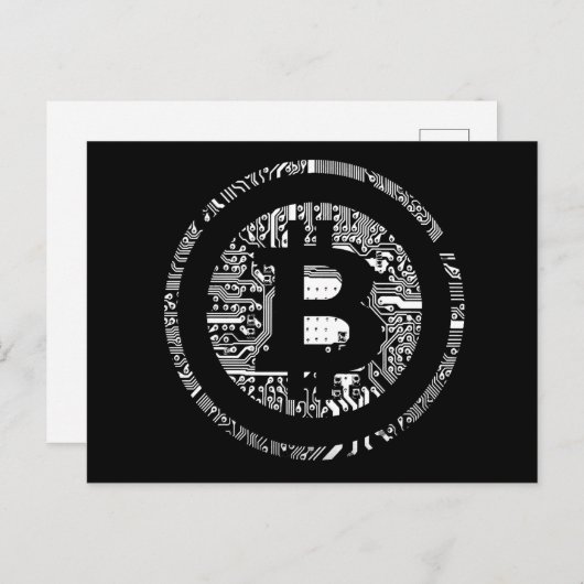 Bitcoin Black Edition Postkarte (Vorne/Hinten)