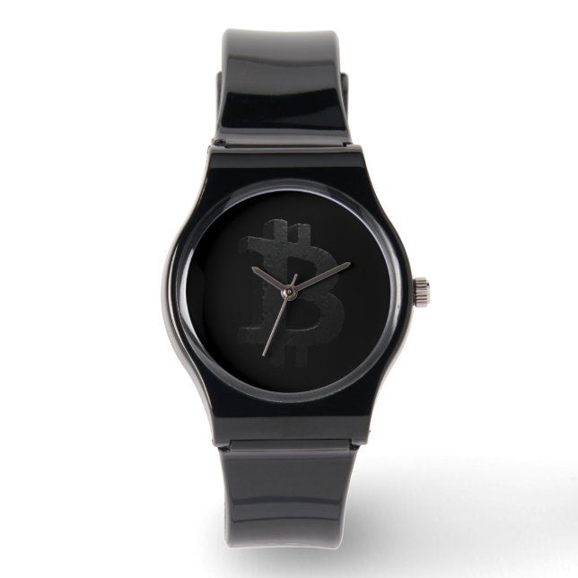 Bitcoin Black Rock ₿ Armbanduhr (Vorderseite)