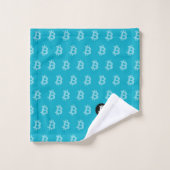 Bitcoin Blau (Stil 2) Badhandtuch Set (Waschlappen)