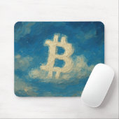 Bitcoin Blaue Himmel (Öl, Stil: 3) Mousepad (Mit Mouse)