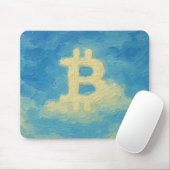 Bitcoin Blaue Himmel (Öl, Stil: 4) Mousepad (Mit Mouse)