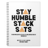 Bitcoin BLEIBE HUMBLE STACK SATS Christlicher Kryp Notizblock (Vorderseite)