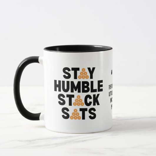 Bitcoin BLEIBE HUMBLE STACK SATS Christlicher Kryp Tasse (Links)