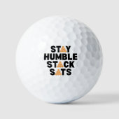 Bitcoin BLEIBE HUMBLE STACK SATS Krypto Golfball (Vorderseite)