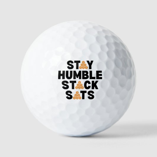 Bitcoin BLEIBE HUMBLE STACK SATS Krypto Golfball (Vorderseite)