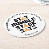 Bitcoin BLEIBE HUMBLE STACK SATS Krypto Runder Pappuntersetzer (Angewinkelt)