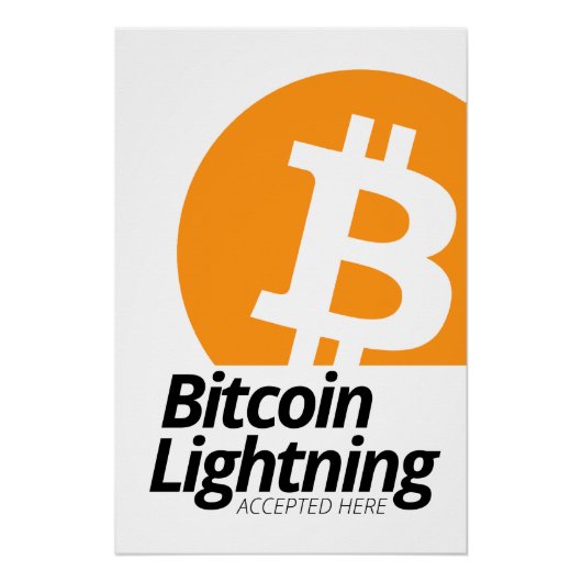 Bitcoin-Blitz hier akzeptiert Poster (Vorderseite)