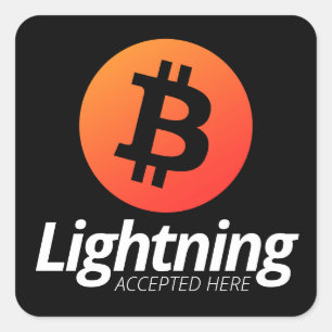 Bitcoin-Blitz hier akzeptiert Quadratischer Aufkleber