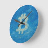 Bitcoin Blue Sky (Oil, Style: 2) Runde Wanduhr (Winkel)