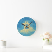 Bitcoin Blue Sky (Oil, Style: 4) Runde Wanduhr (Zuhause)
