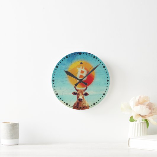 Bitcoin Bold Bull Runde Wanduhr (Zuhause)