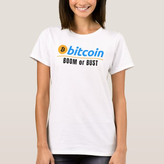 Bitcoin-Brom oder Bust-Fun-Bitcoin-Blockchain-Kryp T-Shirt (Vorderseite)