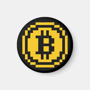 Bitcoin BTC 8-Bit-Logo Magnet