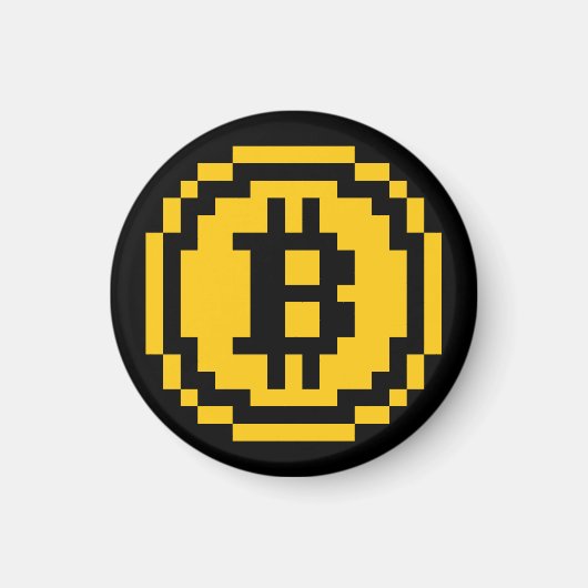 Bitcoin BTC 8-Bit-Logo | Magnet (Vorne)