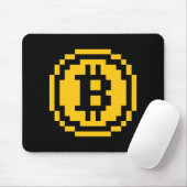 Bitcoin BTC 8-Bit-Logo | Mauspad (Mit Mouse)
