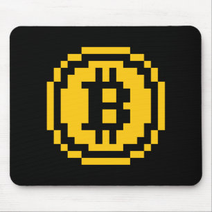 Bitcoin BTC 8-Bit-Logo Mauspad