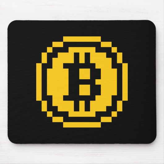 Bitcoin BTC 8-Bit-Logo | Mauspad (Vorne)