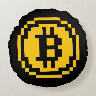 Bitcoin BTC 8-Bitrundes Wurfs-Kissen logo- Rundes Kissen