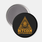 Bitcoin BTC Alle sehen Auge Krypto Illuminati Gesc Magnet (Vorderseite/Rückseite)