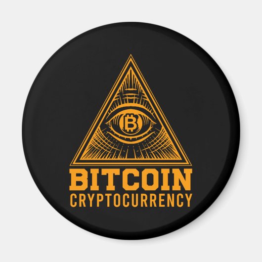 Bitcoin BTC Alle sehen Auge Krypto Illuminati Gesc Magnet (Vorne)
