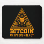 Bitcoin BTC Alle sehen Auge Krypto Illuminati Gesc Mousepad (Vorne)