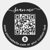 Bitcoin (BTC) Brieftasche QR-Code-Aufkleber Runder Aufkleber (Vorderseite)